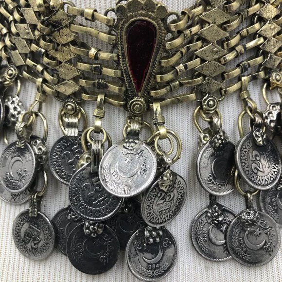 Wholesale Coins Necklaces, Afghan Vintage Coins Chokers Necklaces, Vintage Bulk - Picture 15 of 15